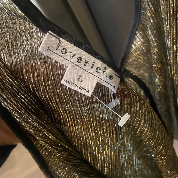 Sheer gold shimmer racerback tank - Picture 3 of 6